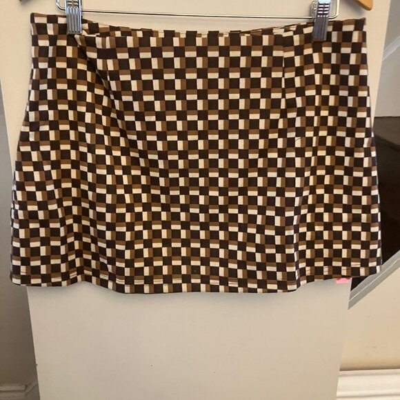 Cider Brown Op-Art Mini Skort NWT - Picture 3 of 9